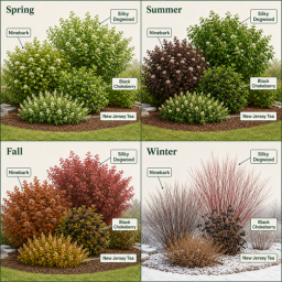 four seasons of shrubs