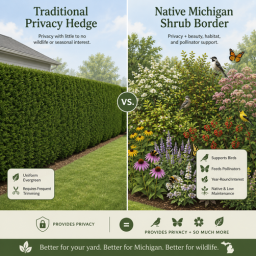 side by side comparison shrub border