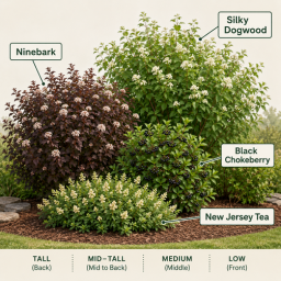 layered native shrub border