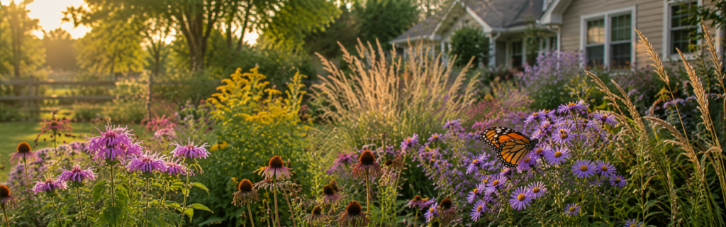 How to Help Monarch Butterflies During Migration in Michigan monarch among golden garden blooms