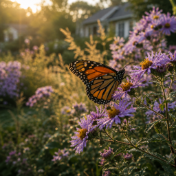 How To Prepare Your Garden for Fall Pollinators fall pollinator aster and monarch