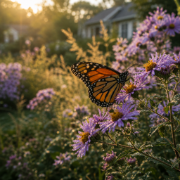 How to Help Monarch Butterflies During Migration in Michigan monarch among purple asters