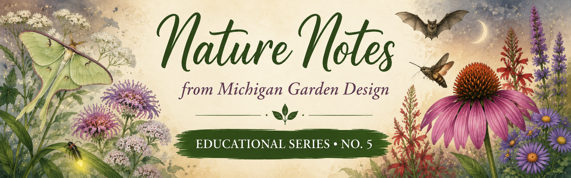 What Happens In Your Garden When the Sun Goes Down nature notes no 5 a twilight garden banner