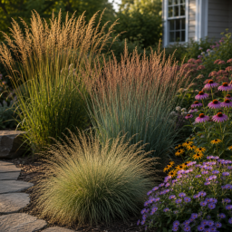 grasses various species and heights