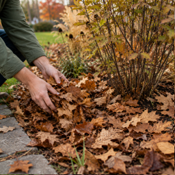 mulching w leaves b4 winter